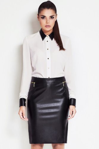 Czarna Spódnica eco-skóra A53