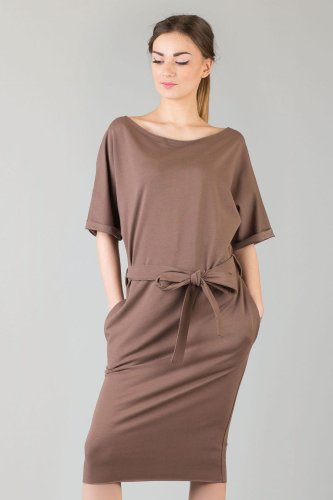Sukienka Dzienna Brązowa Aleksandra