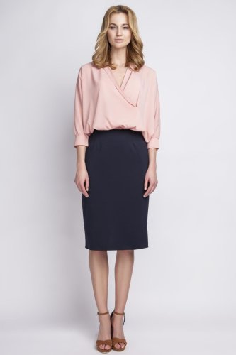 Spódnica z Wysokim Stanem Granat LSP111 