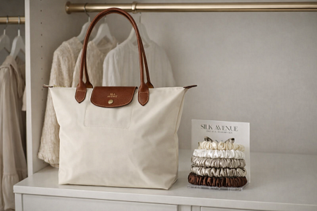 torebka w kolorze śmietankowym shopper bag, Silk Avenue, gumki Silk Avenue
