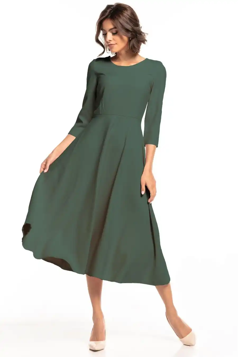 Rozkloszowana Sukienka Khaki