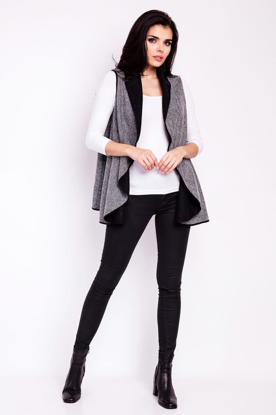 modne, kamizelki, damskie, szare, sklep, online, m115, 