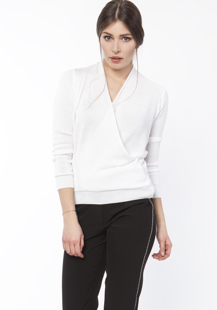 sweter, kopertowym, dekolcie, swe119, ecru, sklep, online