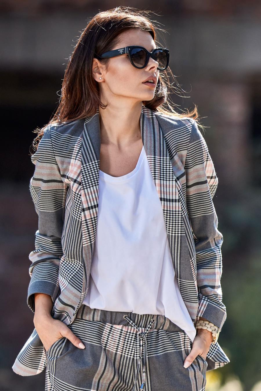 żakiet, narzutka, kratę, dzienna, stylowy, aw337, sklep, besima, online