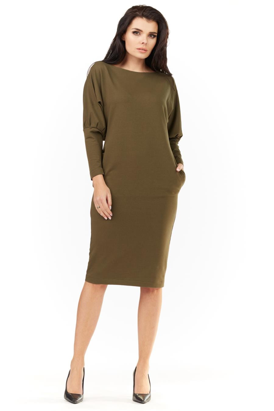 sukienka, A206, khaki, awama, sklep, online, dzienna