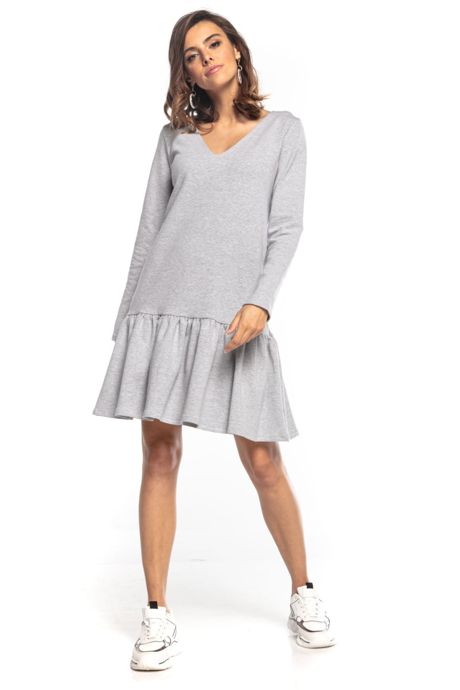 Dress - T355-sukienka-sportowa-dresowa-falbanką-szara.jpg