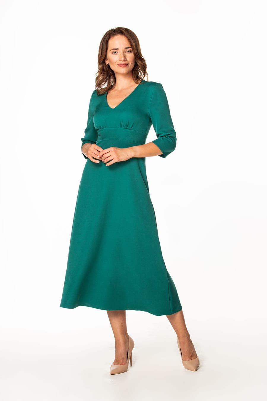 Dress - T364-sukienka-szmaragdowa-maxi-polska-rozkloszowana.jpg