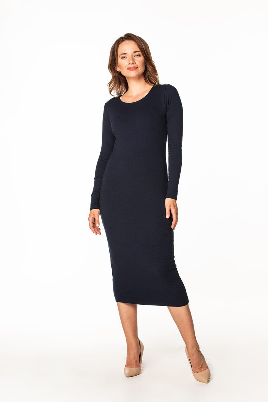 Dress - T365-sukienka-dopasowana-polska-maxi-prosta-bawełna.jpg