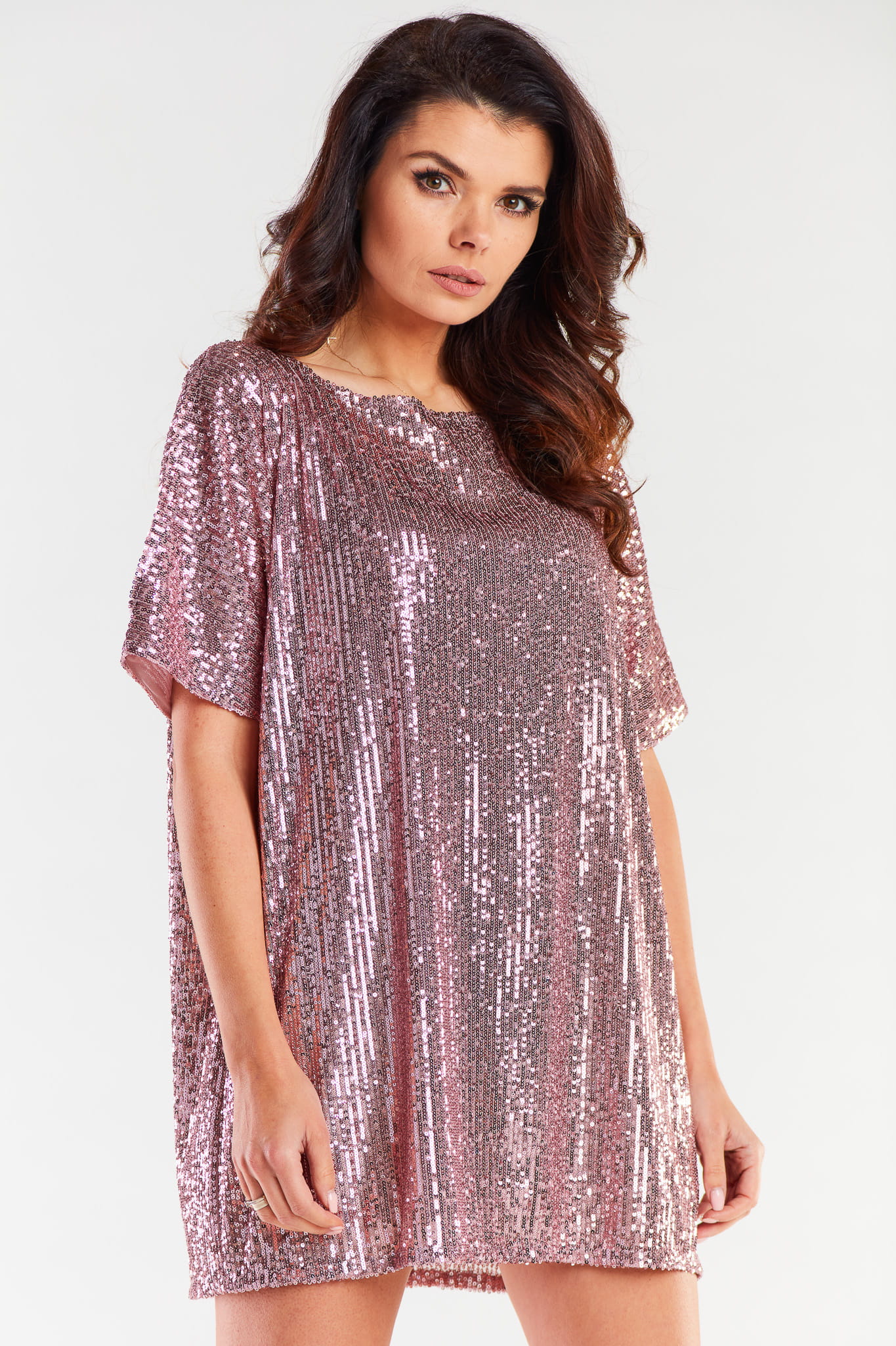 Sukienka A483 pink-1 8725  | 12462-Pink-ONE-SIZE