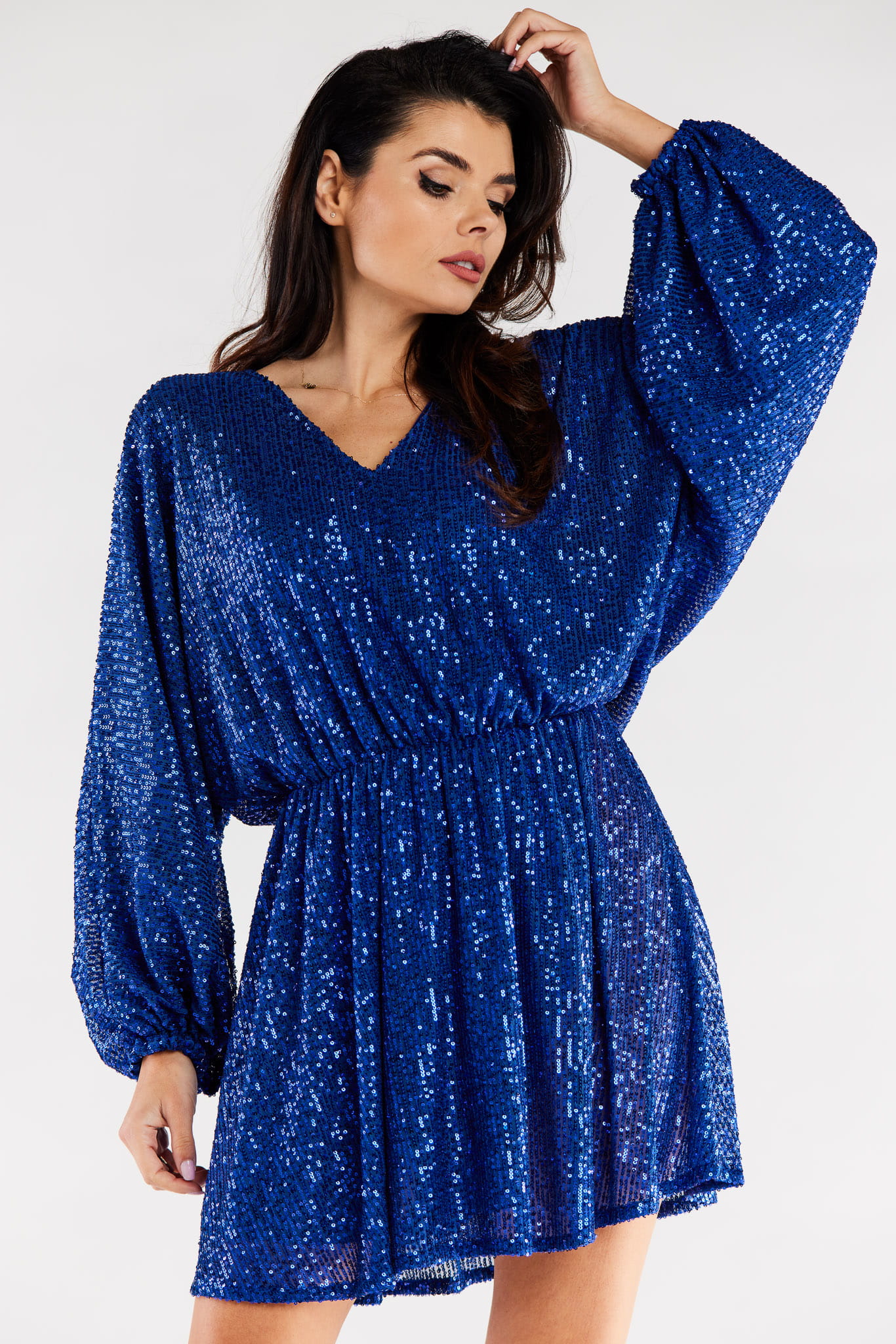 Sukienka A485 blue-3 8733  | 12464-Blue-ONE-SIZE