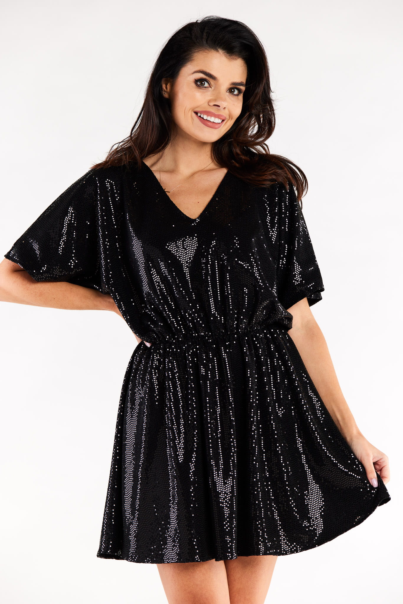 Sukienka A561 black dots-1 8786  | 12481-Black dots-ONE-SIZE