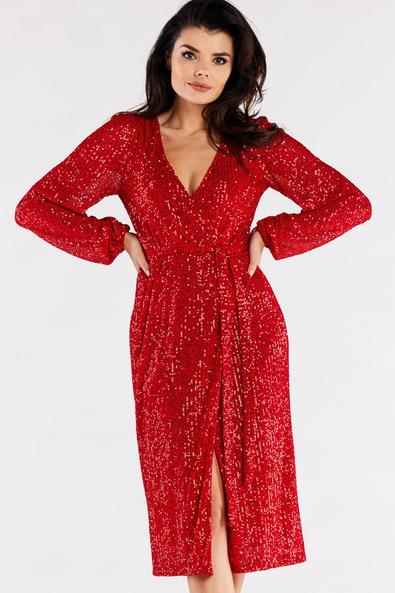Sukienka A567 red-3 8795  | 12487-Red-L