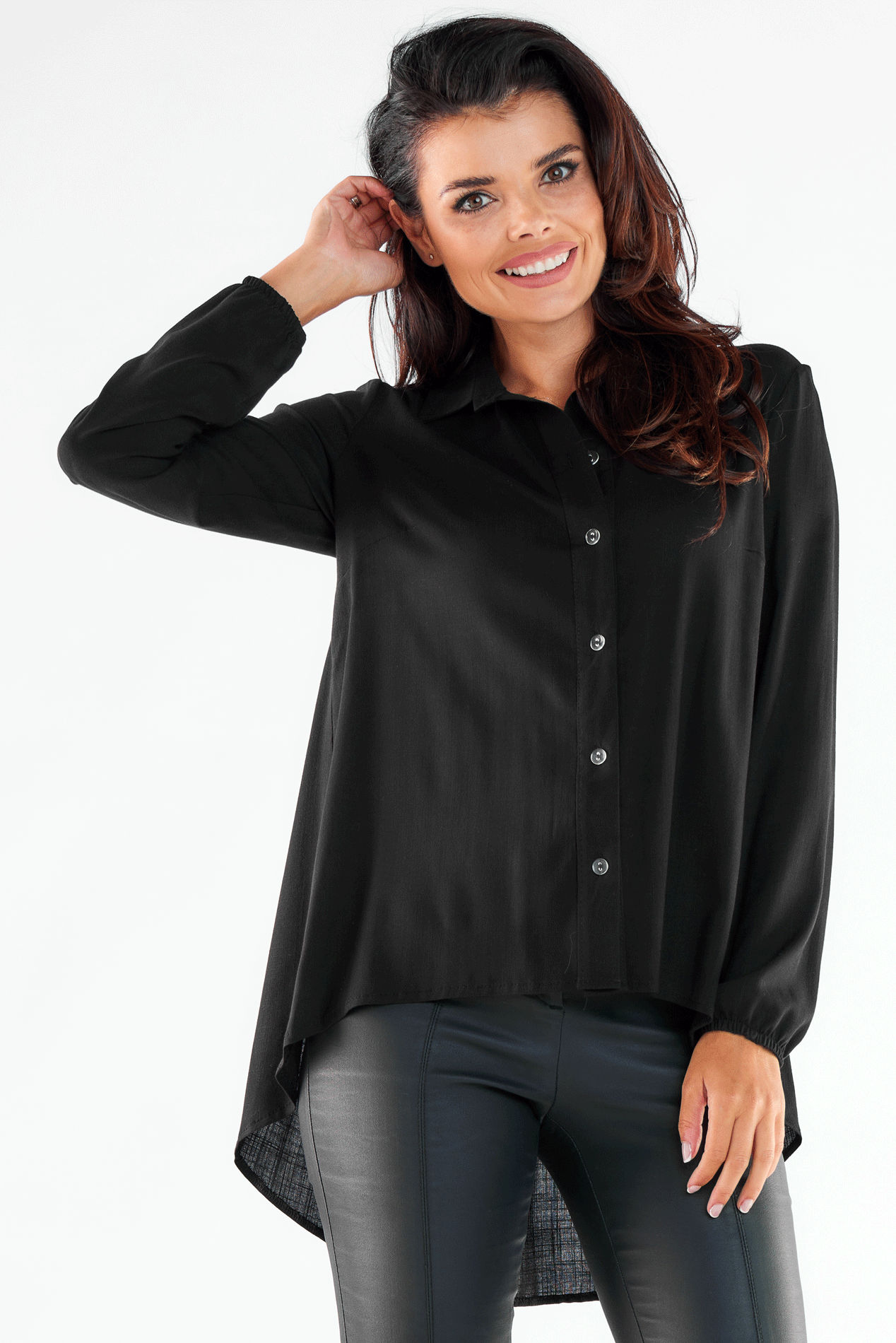 Koszula A527 black-1 8803  | 12143-Black-L