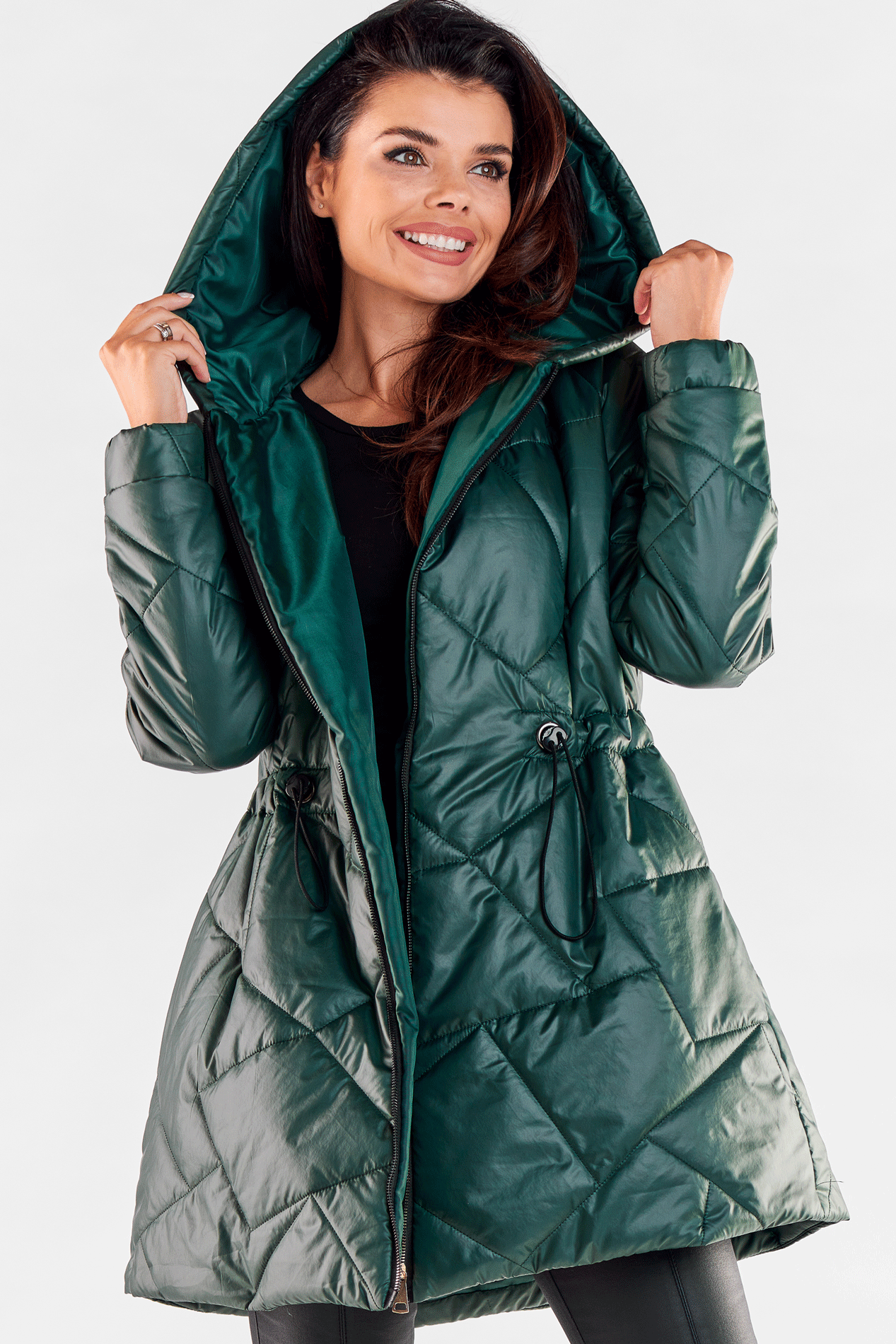 Płaszcz A540 bottle green-1 8818  | 12156-Bottle green-LXL