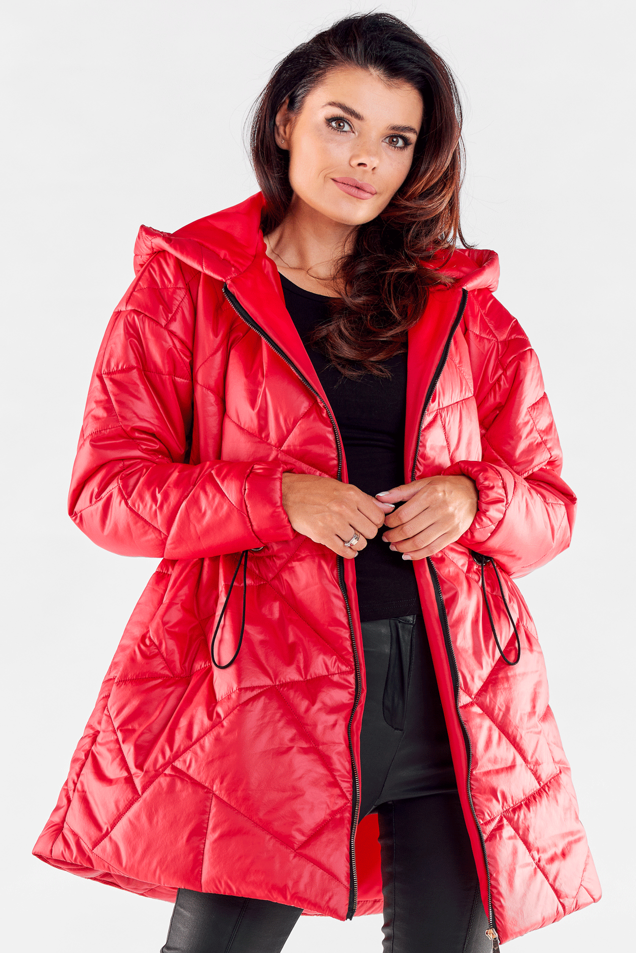 Płaszcz A540 red-3 8819  | 12156-Red-LXL