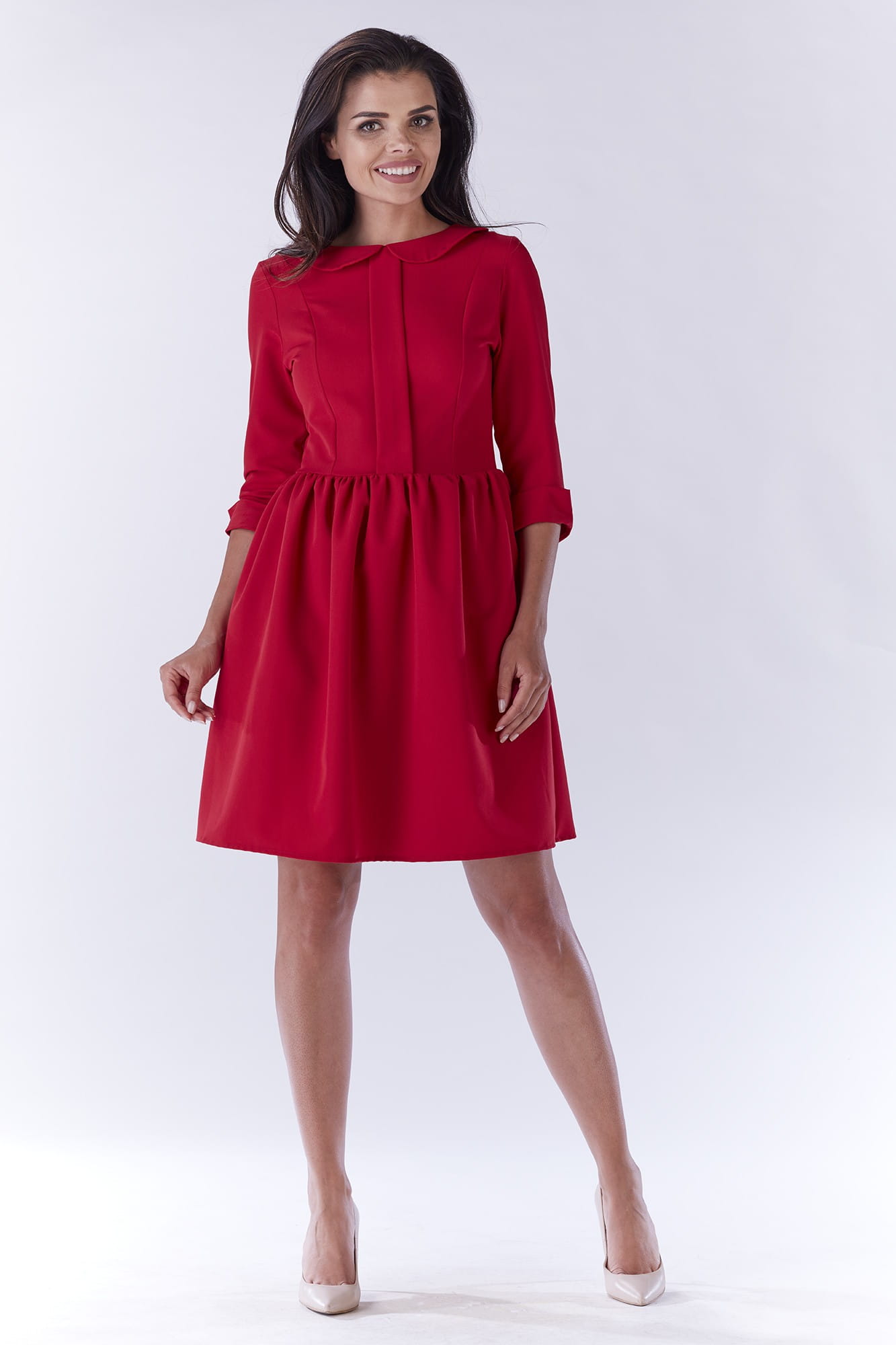 Sukienka A183 red-1 8879  | 132-Red-S
