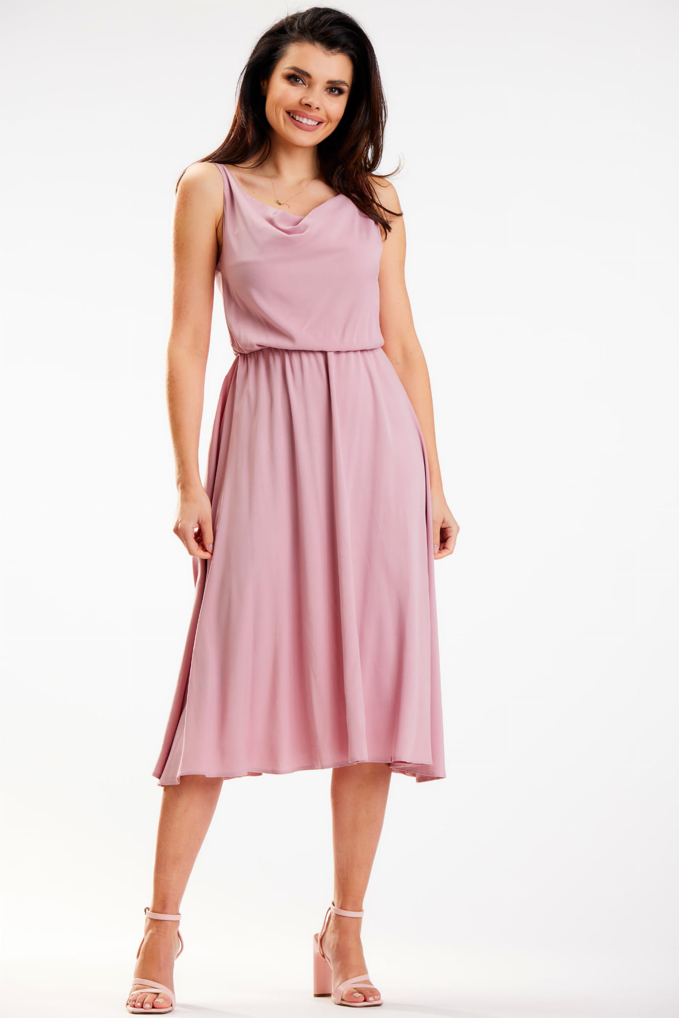 Sukienka A579 dirty pink-1 8898  | 13638-Dirty Pink-L