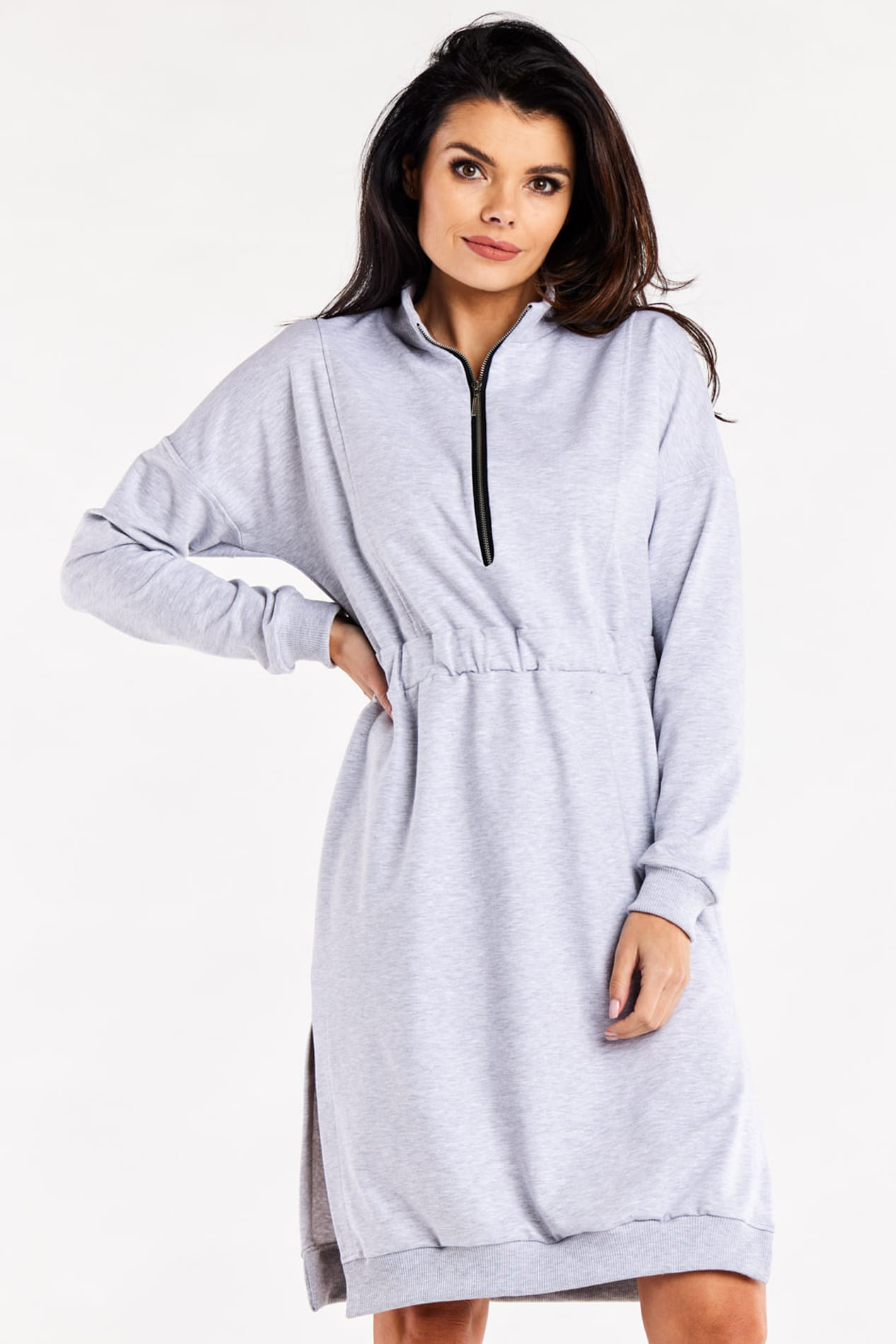 Sukienka M322 gray-1 8966  | 14286-Gray-L