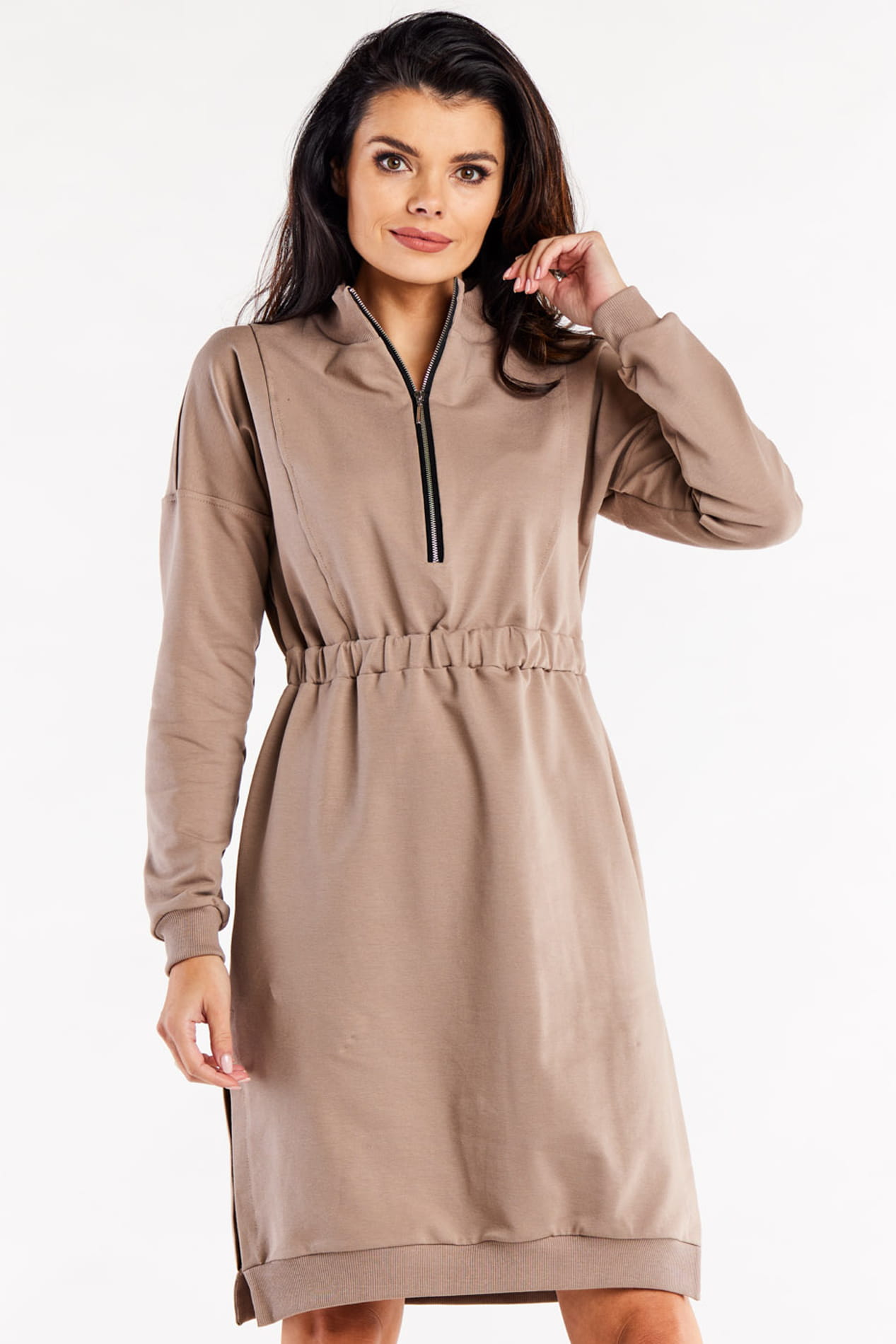 Sukienka M322 latte-1 8967  | 14286-Latte-L