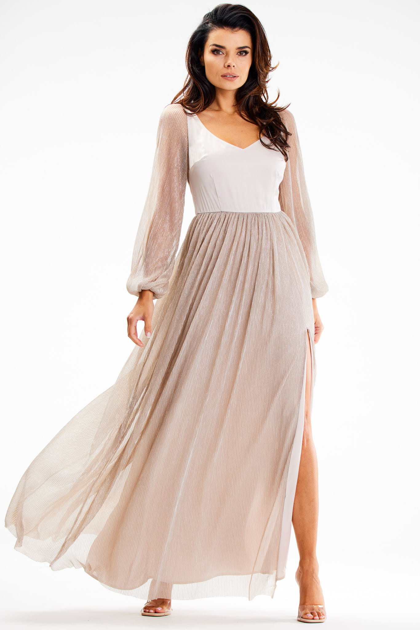 Sukienka A626 beige-2 9000  | 14817-Beige-L