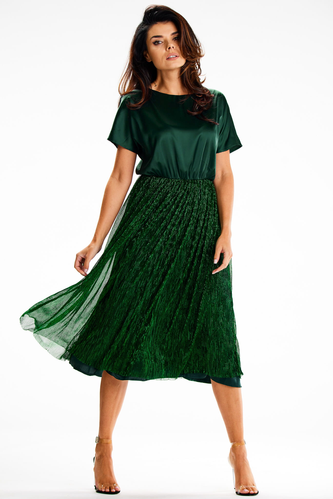 Sukienka A627 green-1 9006  | 14818-Green-L