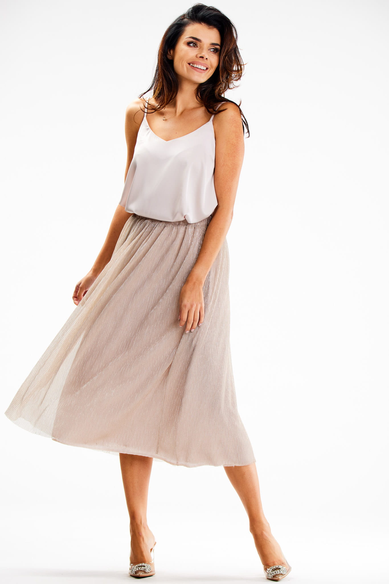 Spódnica A630 beige-1 9013  | 14821-Beige-LXL