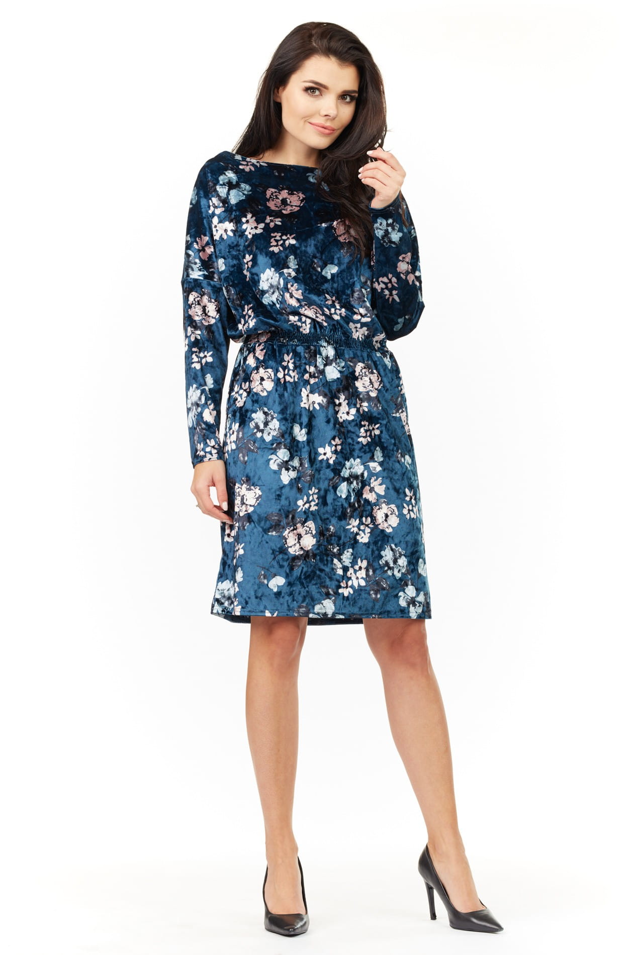Sukienka A201 navy-1 9030  | 150-Navy-SM