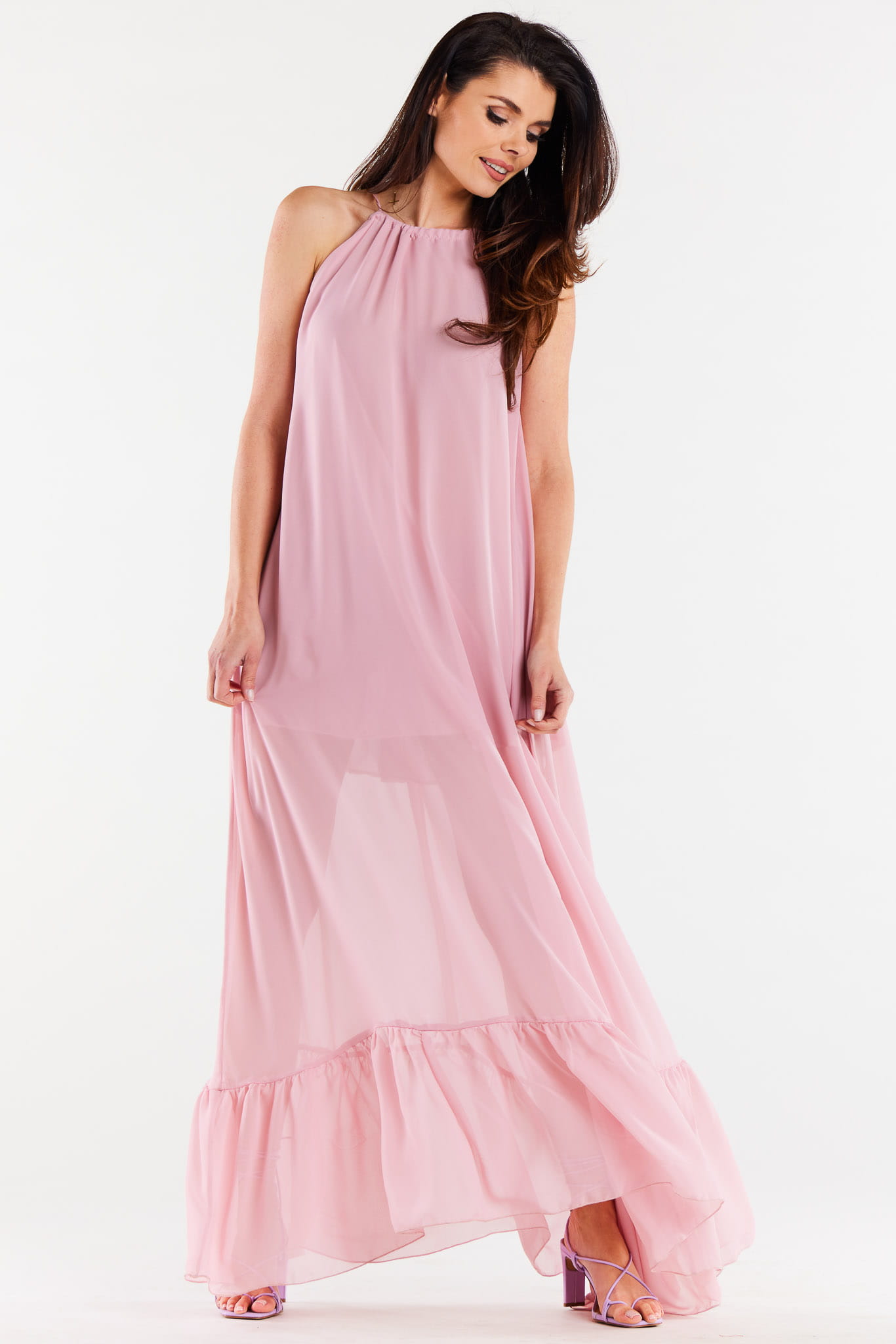 Sukienka A516 powder pink-2 9085  | 15253-Powder pink-LXL