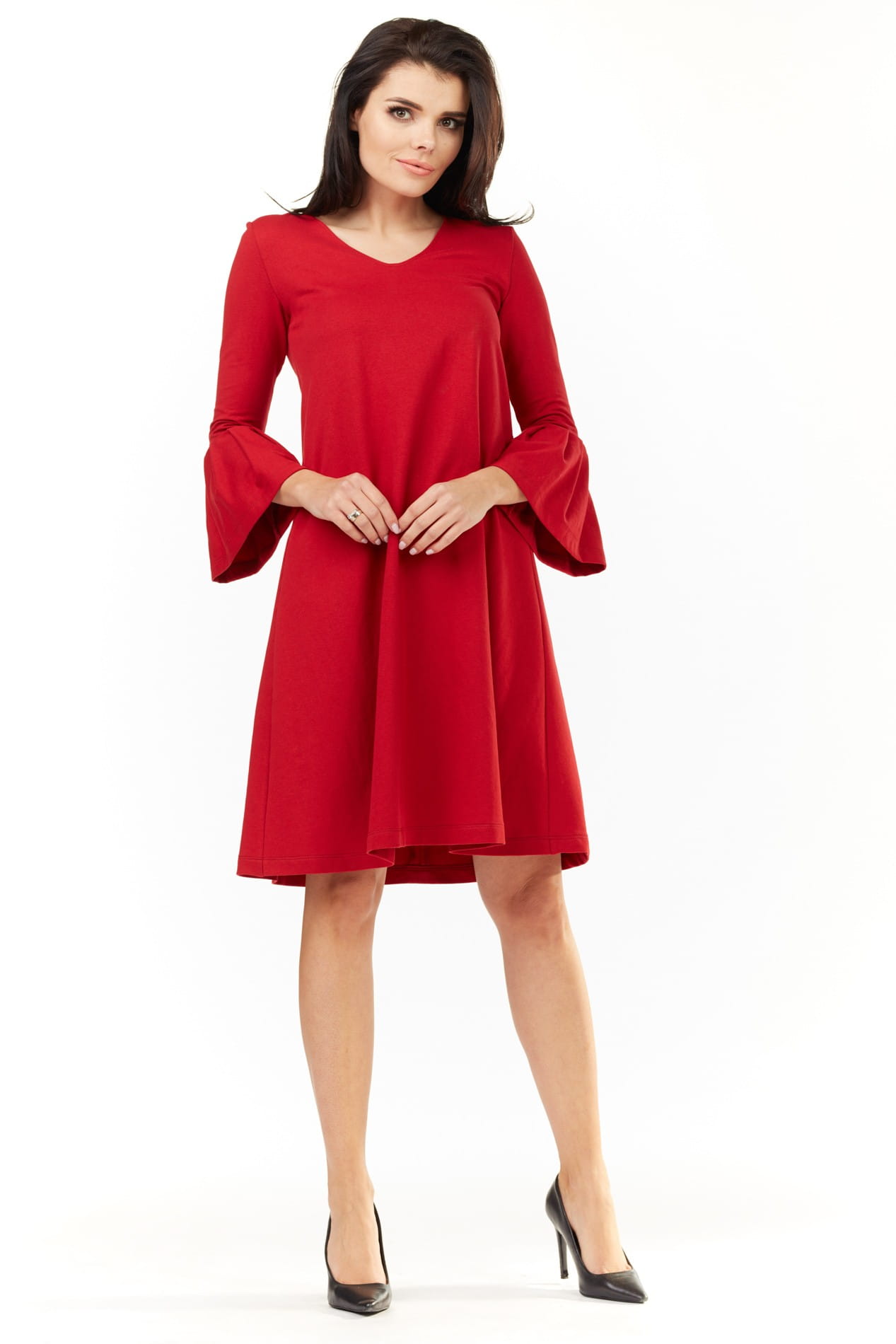 Sukienka A207 red-1 9106  | 156-Red-SM