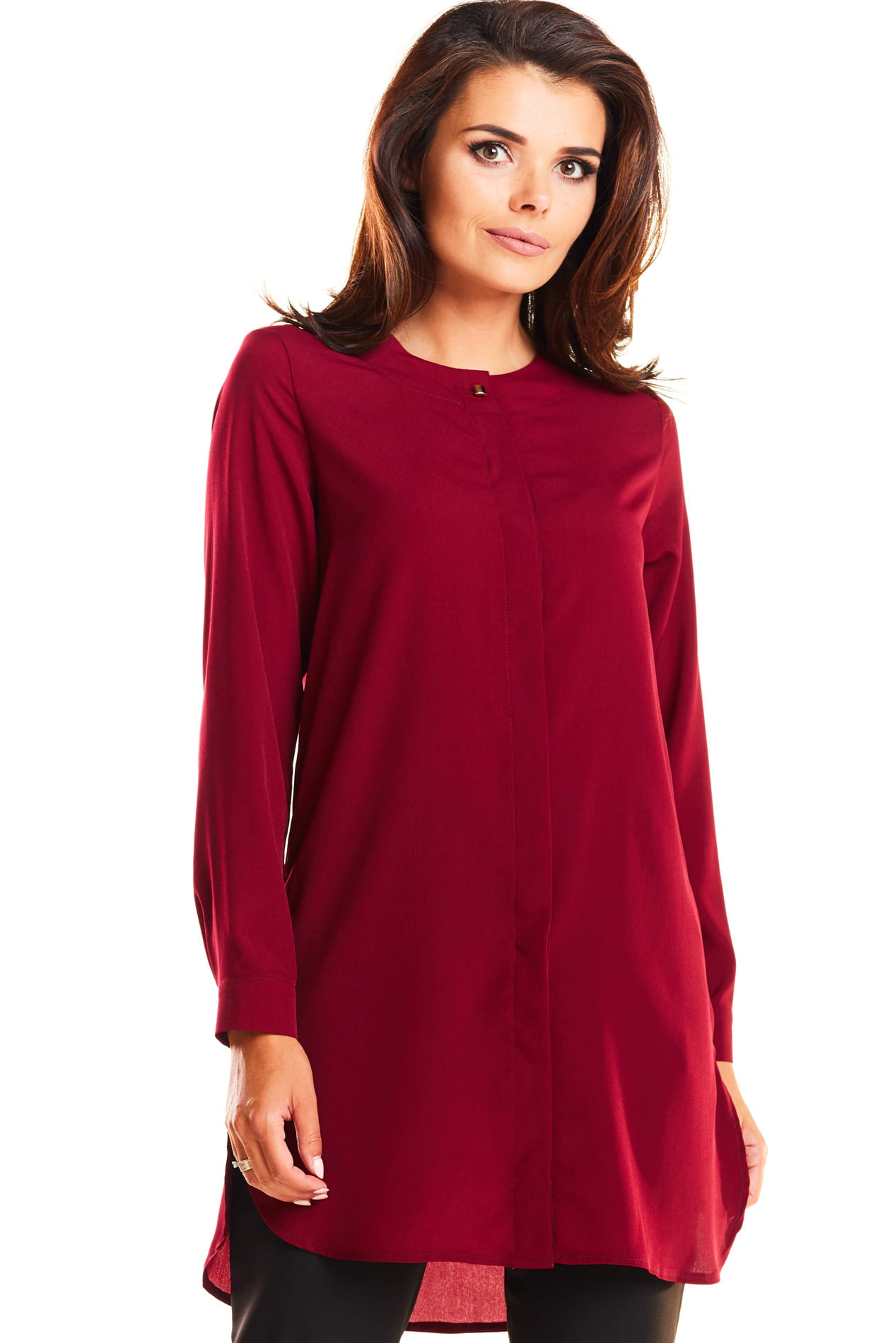 Koszula A236 claret-4 9122  | 189-Claret-S