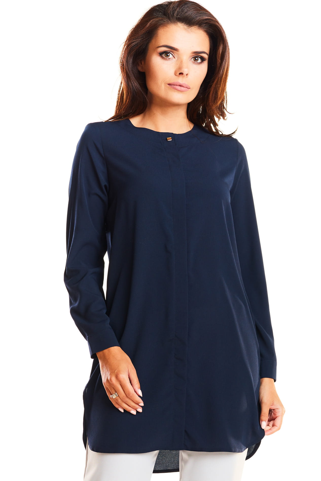 Koszula A236 navy-4 9123  | 189-Navy-S