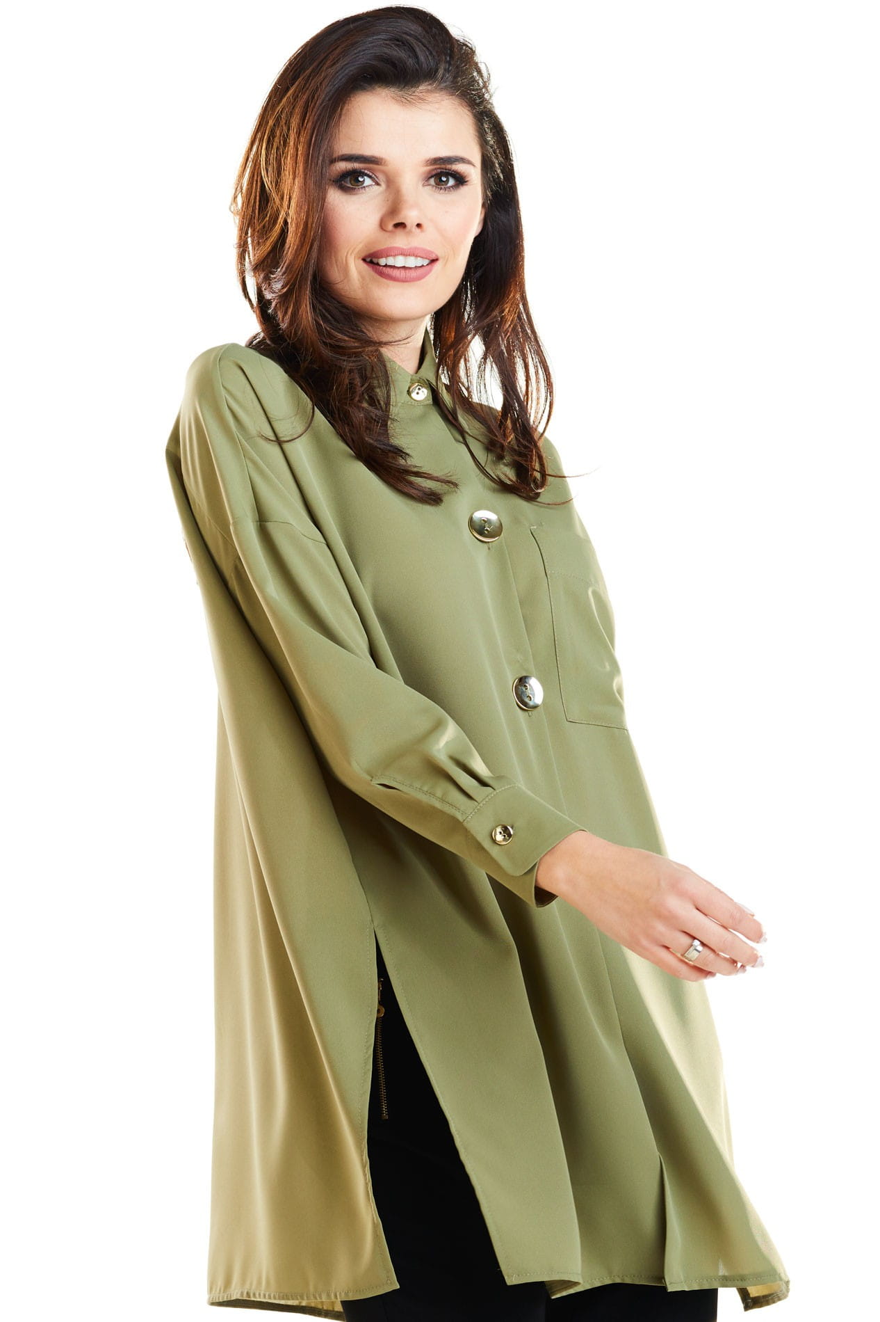 Koszule A263 khaki-1 9163  | 219-Khaki-SM