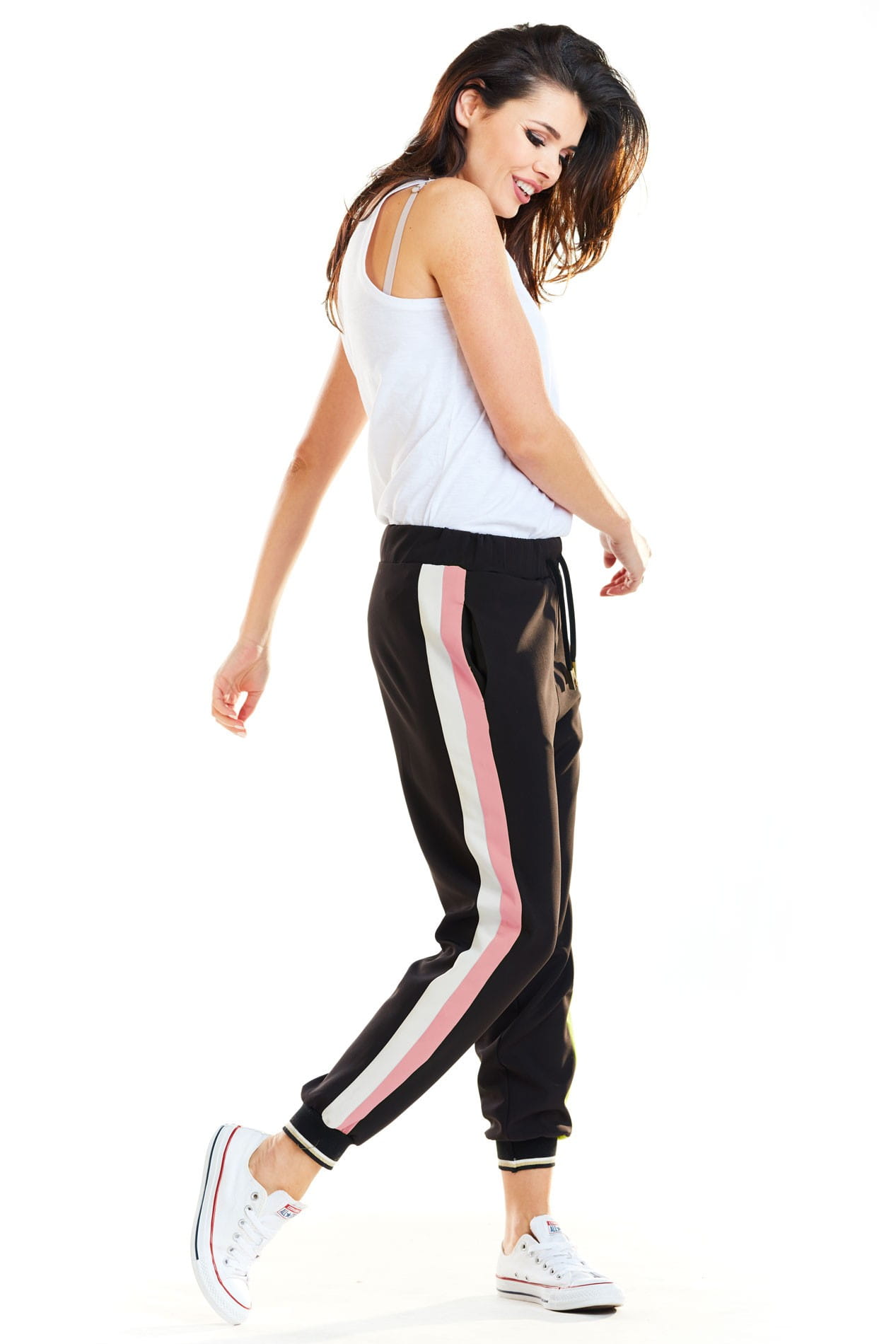 Spodnie A266 pink-1 9168  | 222-Pink-S