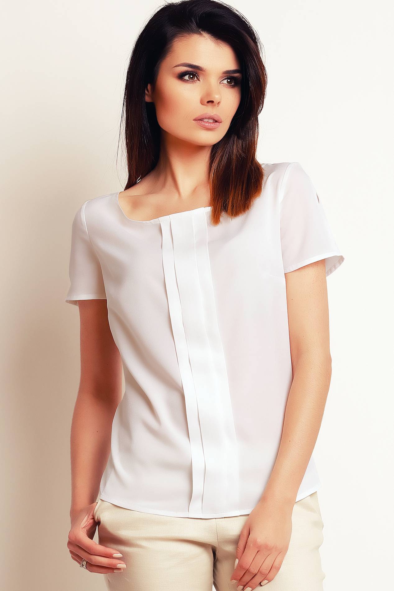 Bluzka M098 ecru-4 9304  | 386-Ecru-S