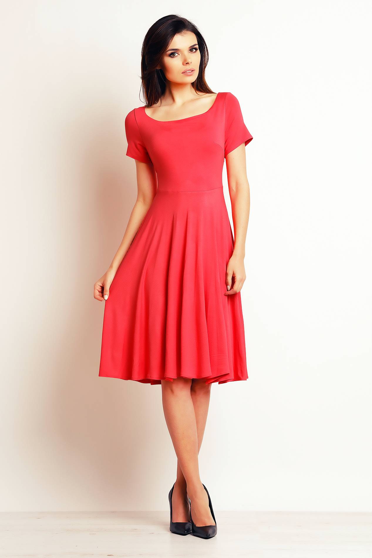 Sukienka M101 coral-1 9315  | 389-Coral-S
