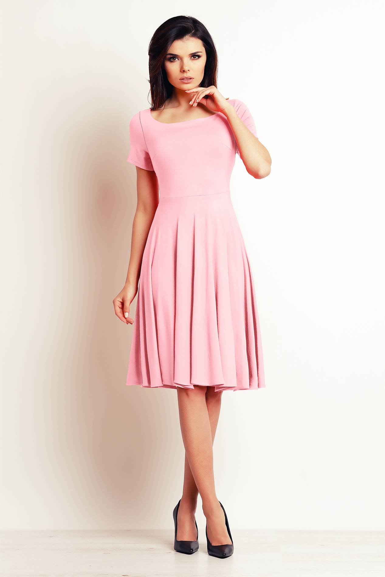 Sukienka M101 powder pink-1 9317  | 389-Powder pink-S