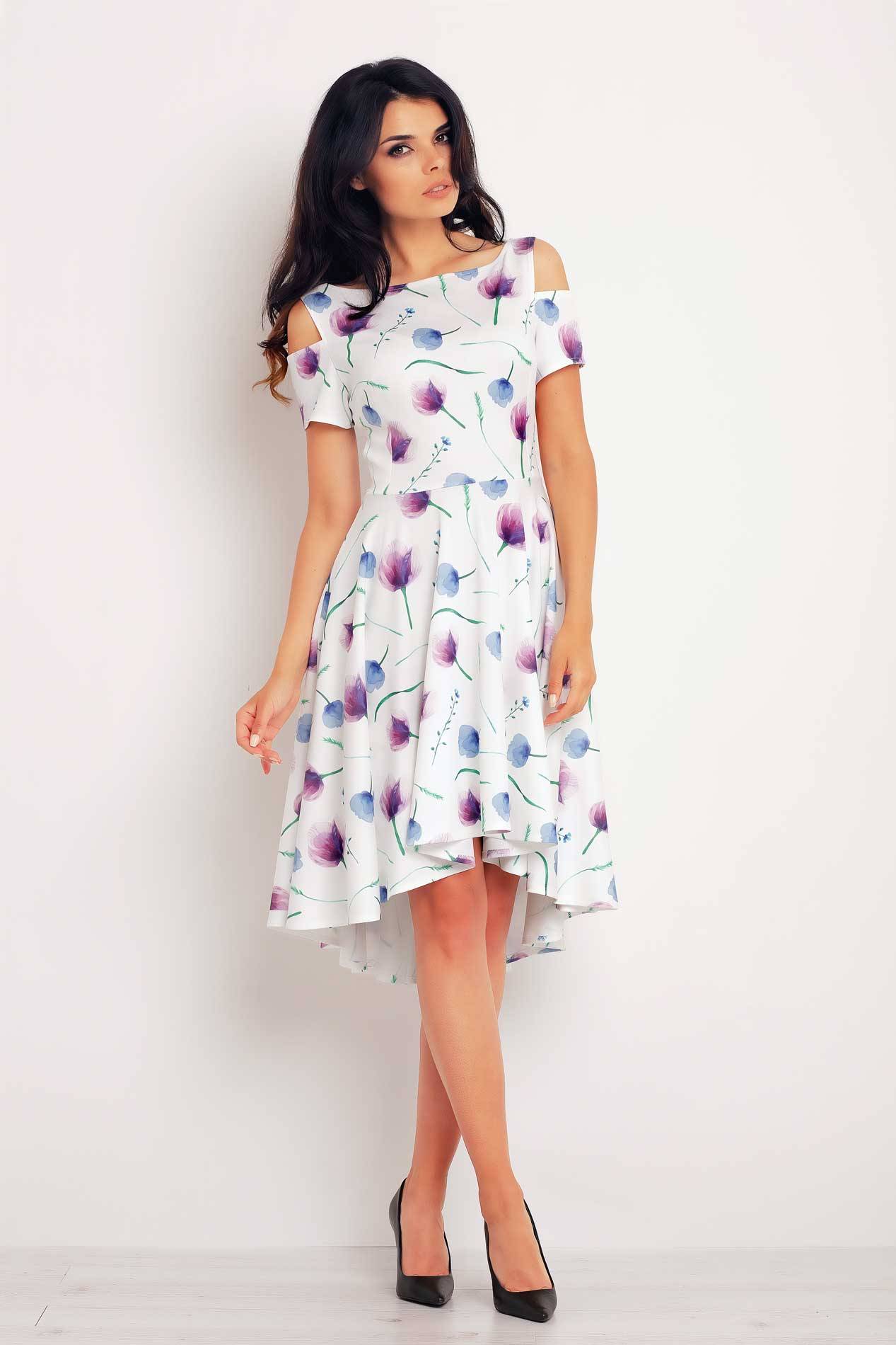 Sukienka M104 flowers violet-1 9322  | 391-Flowers Violet-S