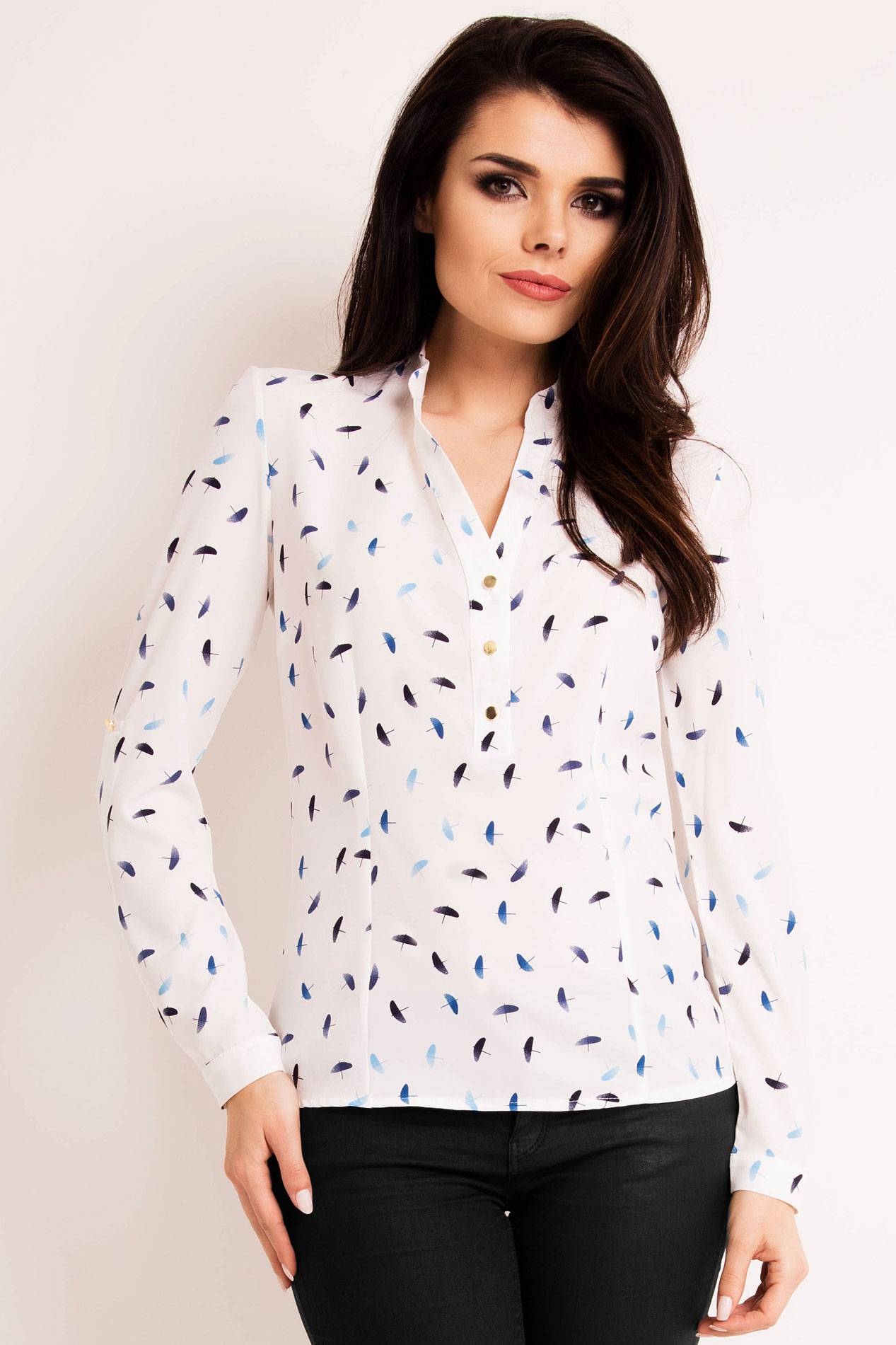 Koszula M132 blue umbrellas-1 9344  | 421-Blue Umbrellas-S