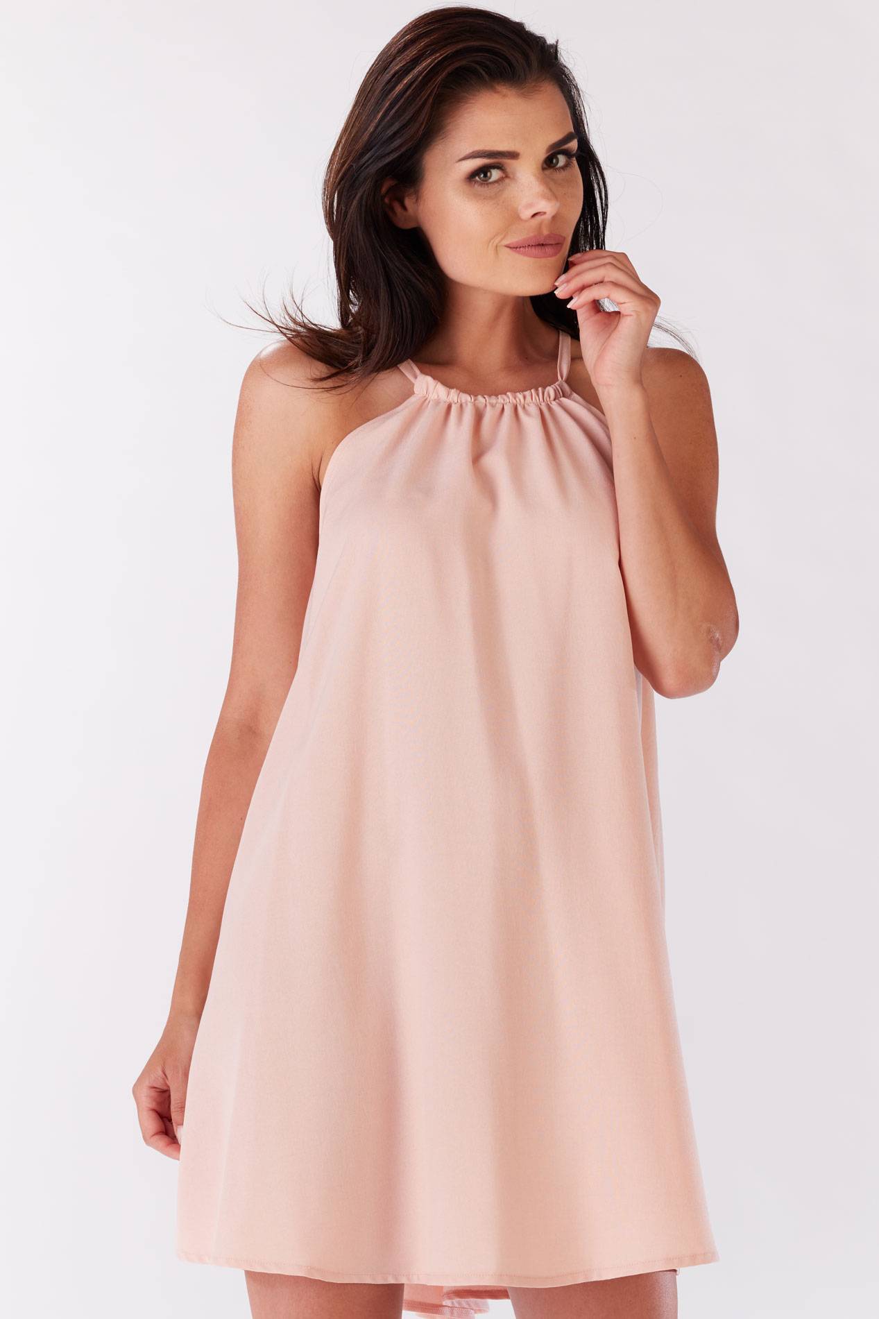 Sukienka M133 powder pink-1 9349  | 422-Powder pink-SM