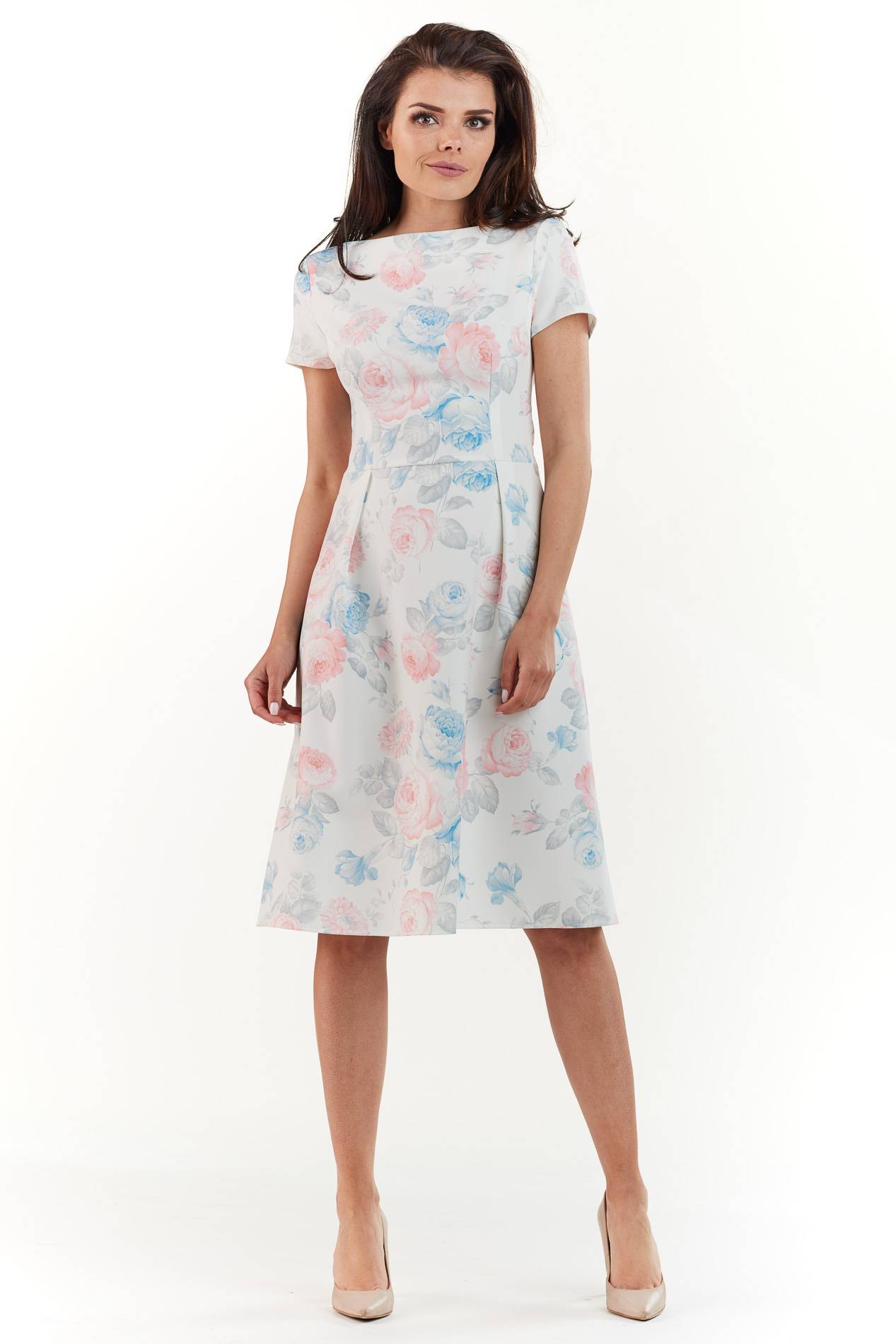 Sukienka M163 pastel flowers-1 9385  | 453-Pastel Flowers-S