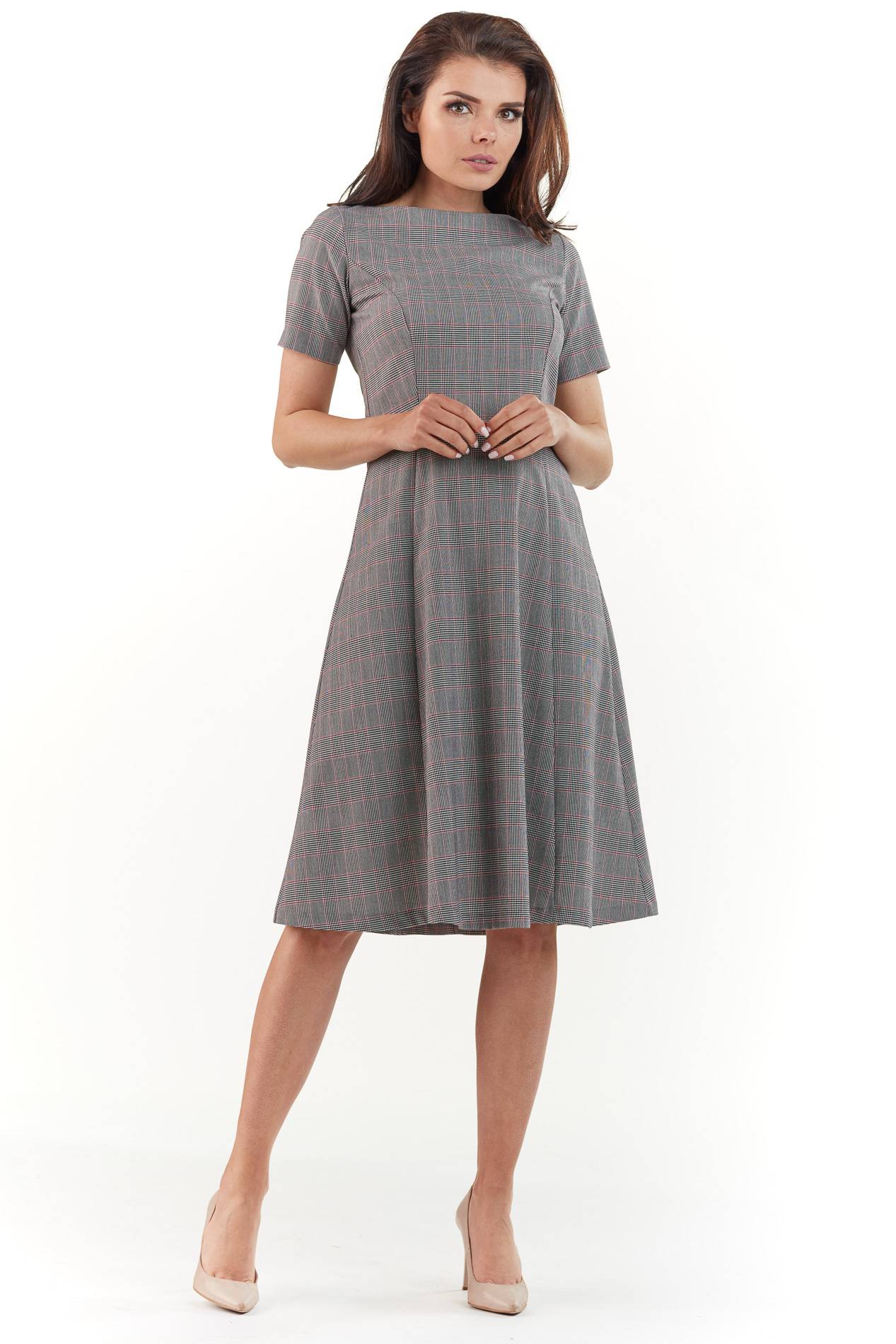 Sukienka M166 grid-1 9386  | 455-Grid-S