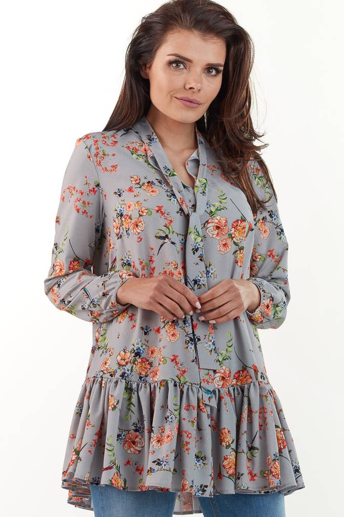 Bluzka M165 gray-2 9392  | 458-Gray-SM