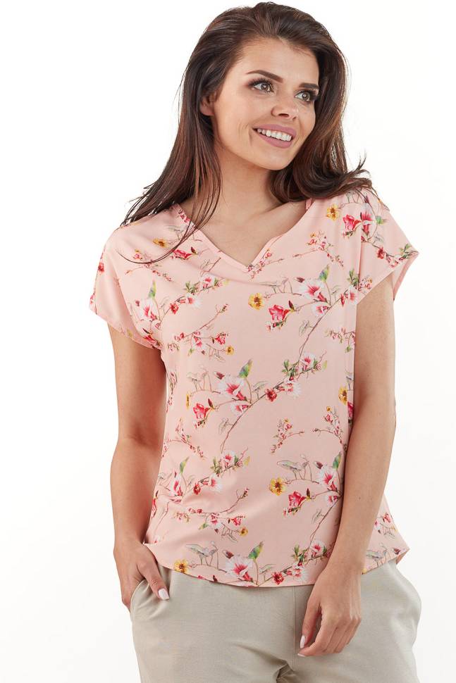 Bluzka M173 pink-2 9403  | 462-Pink-S