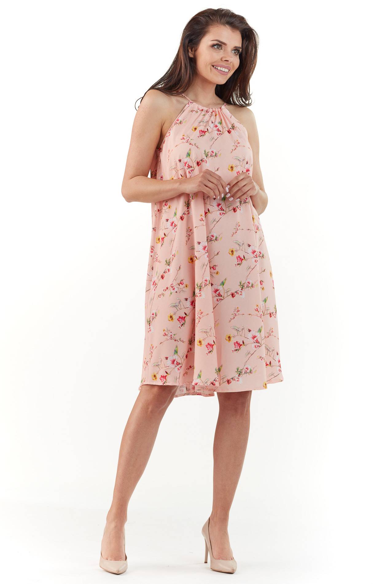 Sukienka M175 pink-1 9406  | 463-Pink-SM