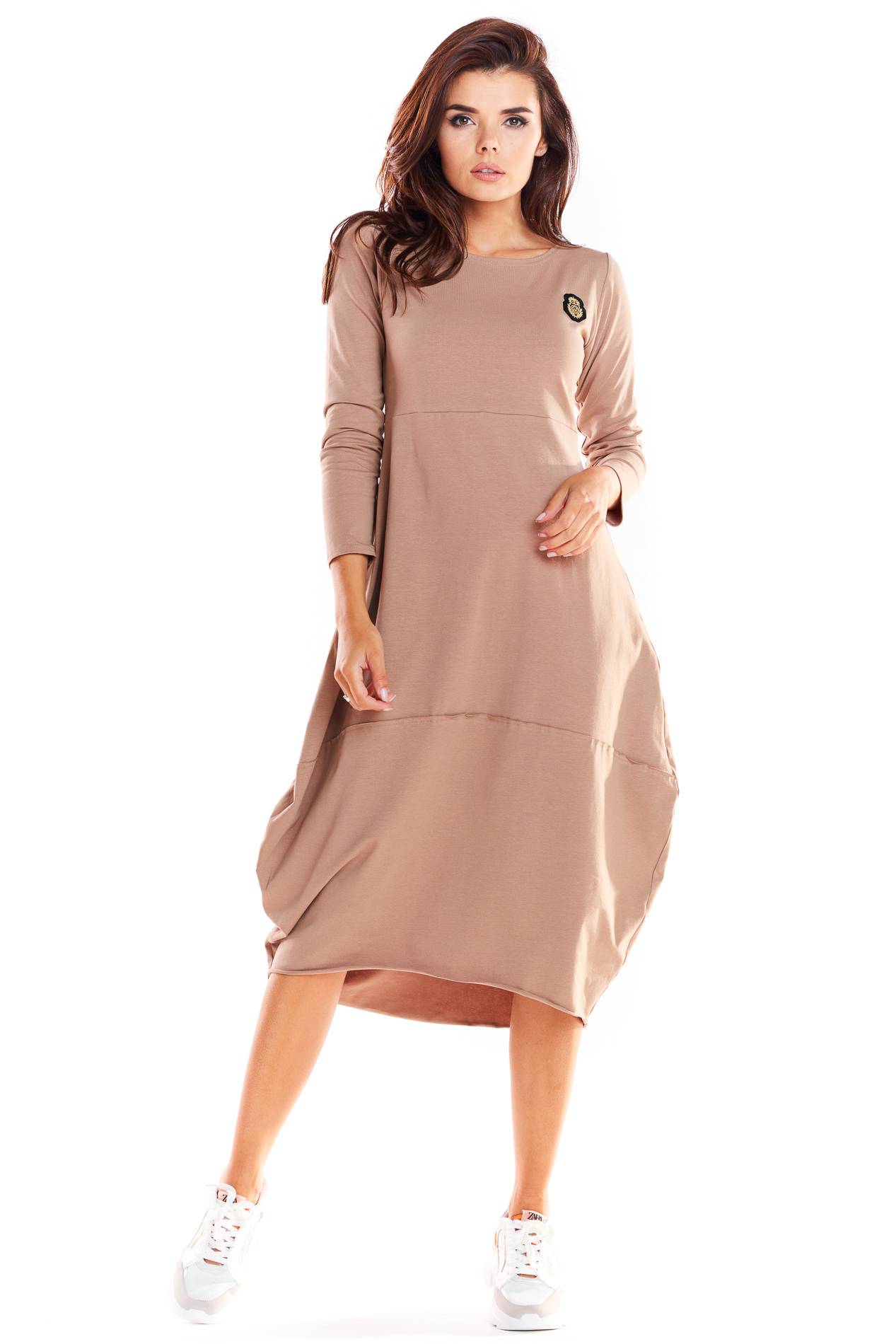 Sukienka M221 beige-1 9472  | 529-Beige-SM