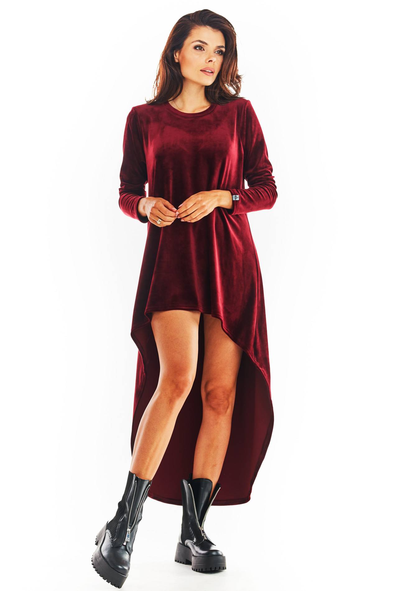 Sukienka A379 claret-1 9522  | 631-Claret-S