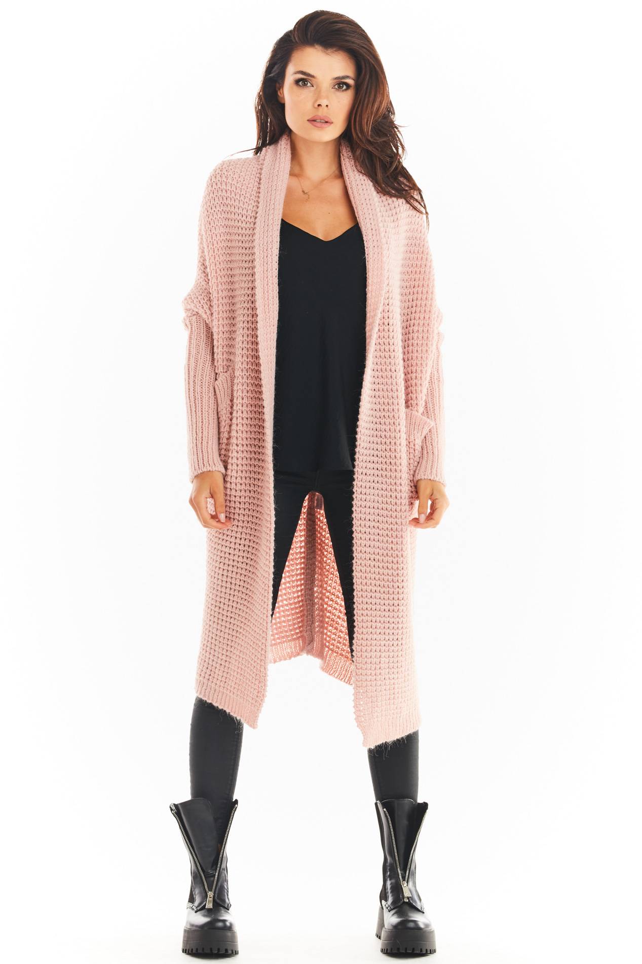 Sweter A391 pink-1 9538  | 649-Pink-ONE-SIZE