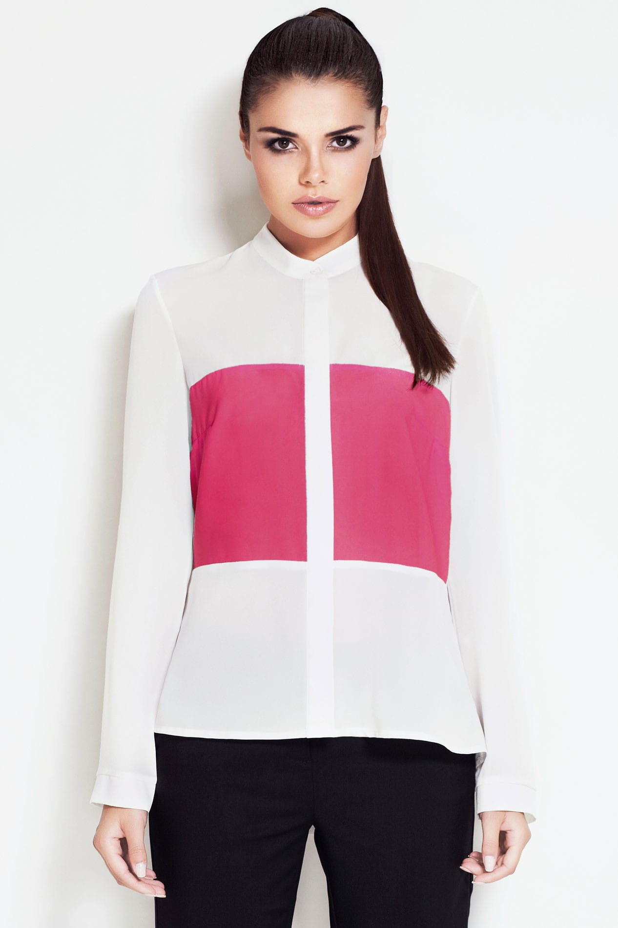 Koszula A106 pink-3 9543  | 68-Pink-S