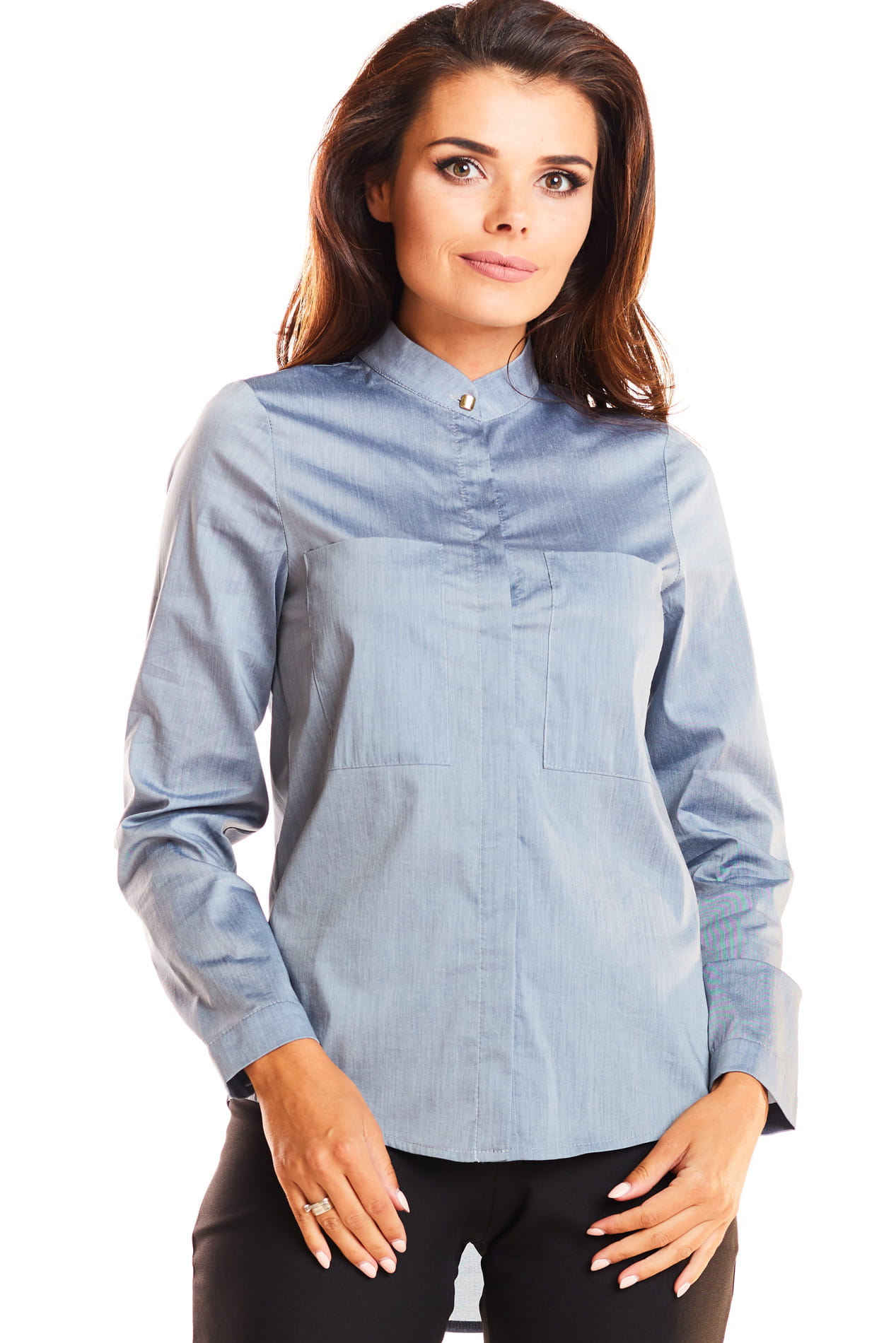 Koszula A249 gray-4 9564  | 203-Gray-S