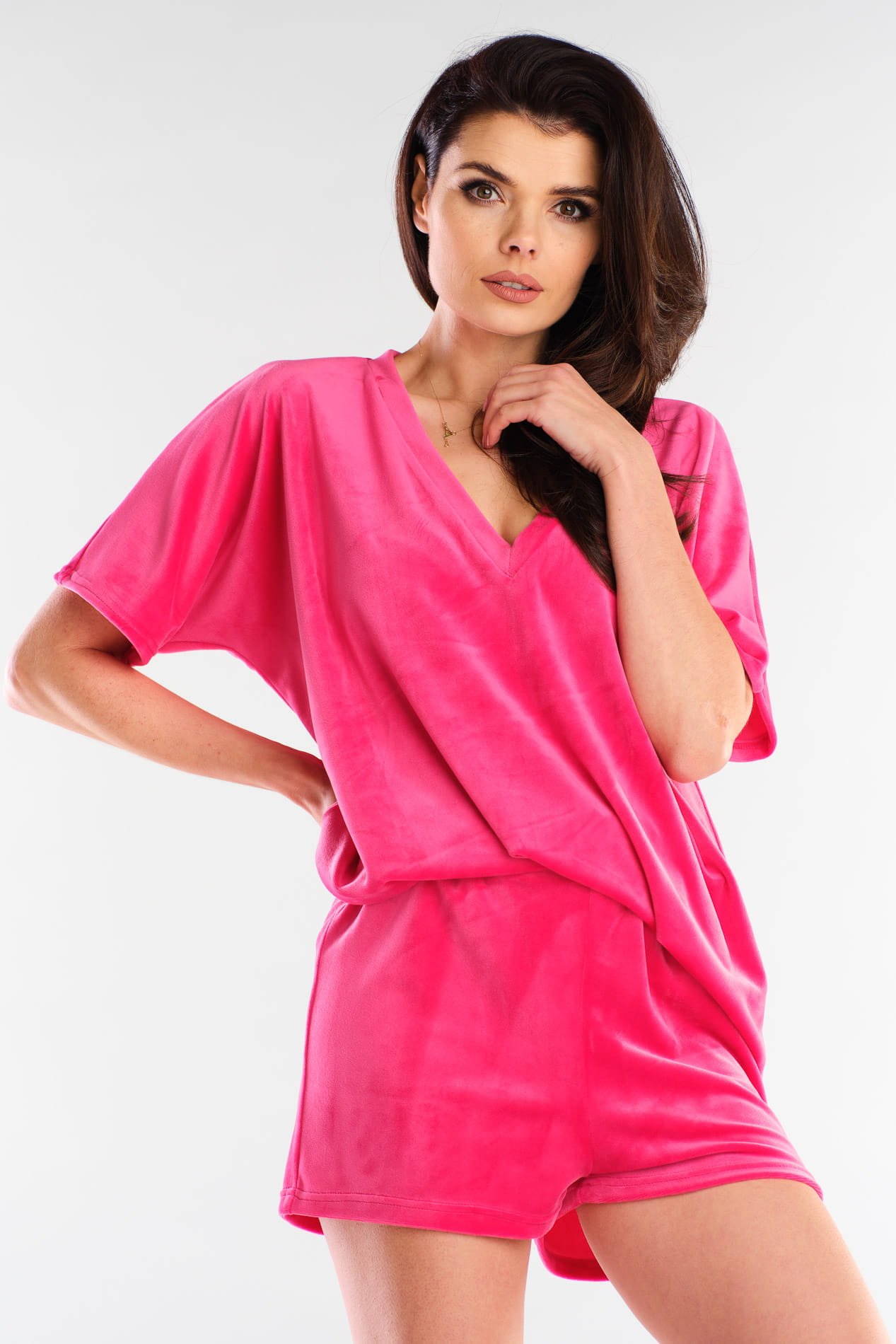 Szorty A418 pink-3 9614  | 783-Pink-SM